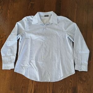 Classic Light Blue Stripe Men's Dress Shirt